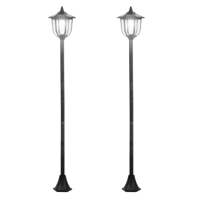 Outsunny Set 2 Lampioni Solari da Giardino con 6 Luci Ø26.5x177cm