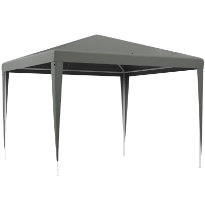 Outsunny Tonnelle 3x3m Extérieur Acier Gris avec Drainage