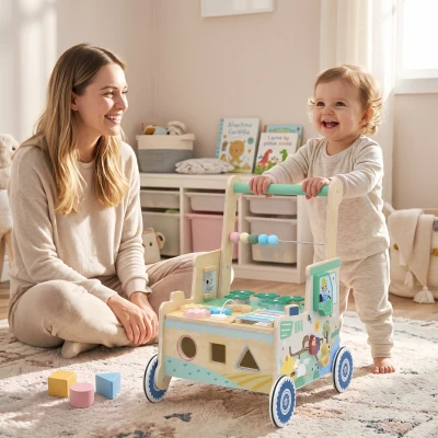 AIYAPLAY Carrello Primi Passi per Bambini 1-3 Anni, Verde