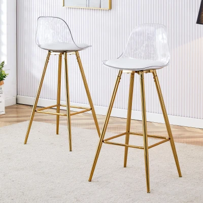 Lot de 2 tabourets de bar, Transparent