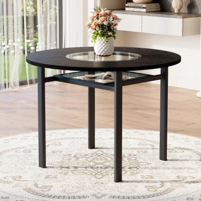 Table ronde moderne minimaliste, Noir