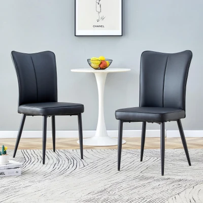 Lot de 2 chaises de salle à manger, Noir