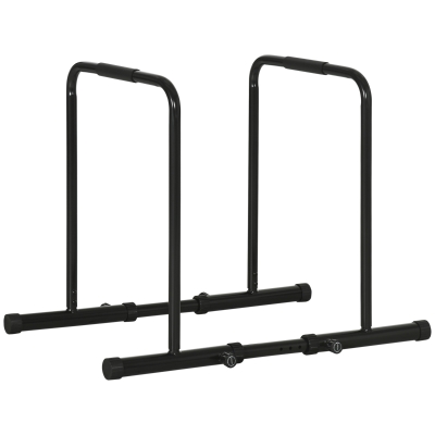 SPORTNOW Barre de Dip Réglable en Acier Noir 90-102x65x80-90 cm
