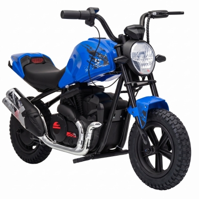 AIYAPLAY Moto Cross Elettrica per Bambini 24V Motore 180W Blu