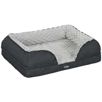 PawHut Calming Dog Bed Pet Mattress w/ Removable Cover, Anti-Slip Bottom, for Small Dogs, 70L x 50W x 18Hcm - Charcoal Grey