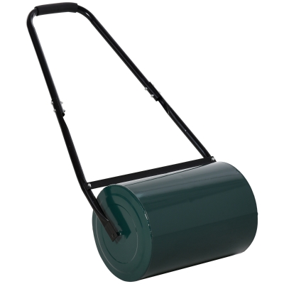 Outsunny Rodillo para Césped de 30L Relleno de Arena o Agua con Mango en U para Jardín Granja Verde Oscuro