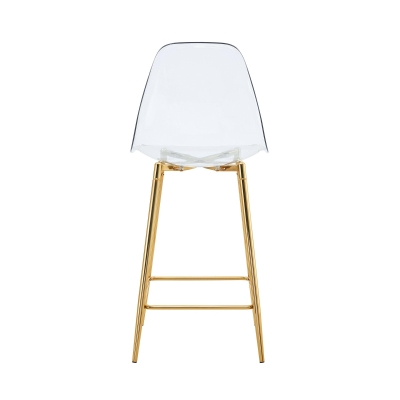 Lot de 2 tabourets de bar transparents, Doré