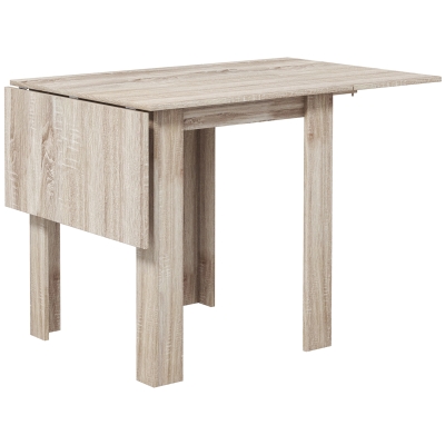 HOMCOM Four-Seater Drop Leaf Dining Table - Wood Effect