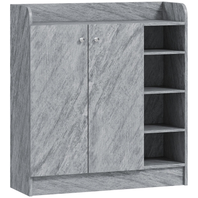 HOMCOM Meuble à Chaussures 4 Compartiments + Placard Double Porte