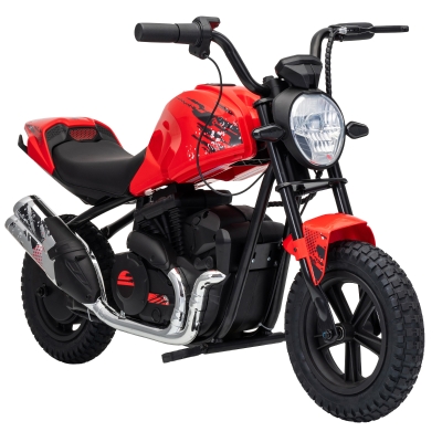 AIYAPLAY Moto Cross Elettrica per Bambini 24V Motore 180W Rossa