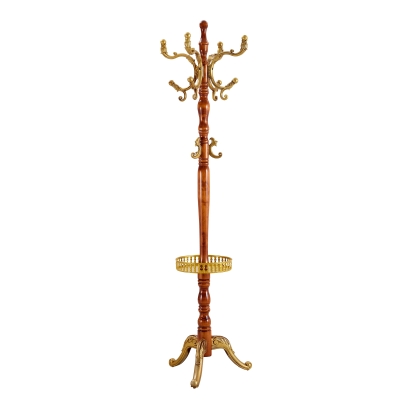 Porte-manteau européen en bois massif, Couleur naturelle