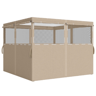 Outsunny Gazebo Replacement Curtains 4-Pack Khaki 3x3m