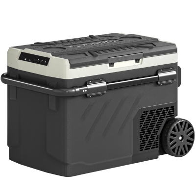Outsunny 40L Dual Zone Car Fridge Freezer Telescopic Handle