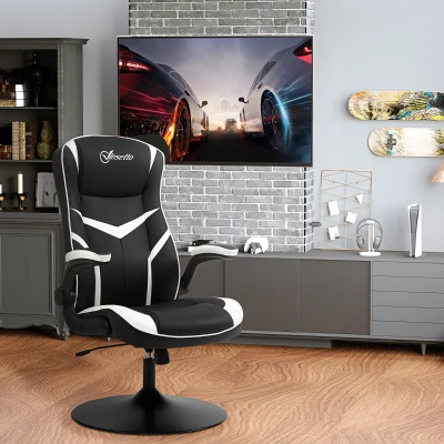 Vinsetto Ergonomic Gaming Chair PVC Leather Swivel Black