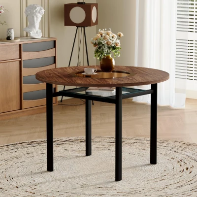 Table ronde moderne minimaliste, Noir