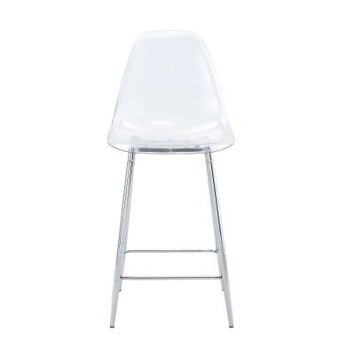 Lot de 4 tabourets de bar transparents, Argent