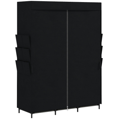 HOMCOM Armadio in Tessuto Salvaspazio, 130x45x167 cm, Nero