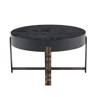 Table d'appoint ronde moderne minimaliste, Noir