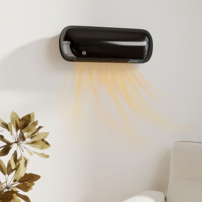 HOMCOM Calefactor Eléctrico de Pared 2000W con 3 Modos Pantalla LED Termostato Temporizador y Oscilación Negro