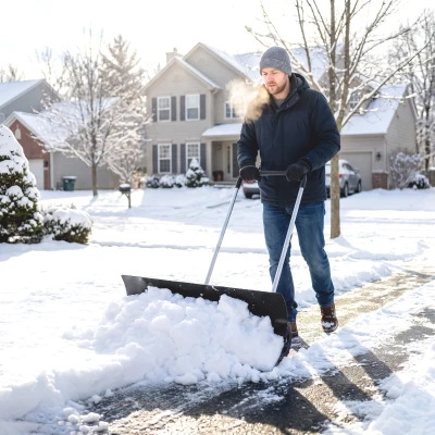 Outsunny Duży pług do śniegu 95 cm extra szeroki aluminiowa łopata z kółkami regulowany i antypoślizgowy uchwyt, kątowy
