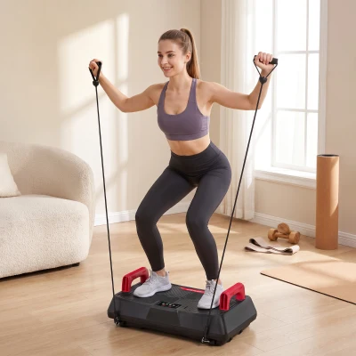 SPORTNOW Vibration Plate 99 Speed Exercise Machine with Bands