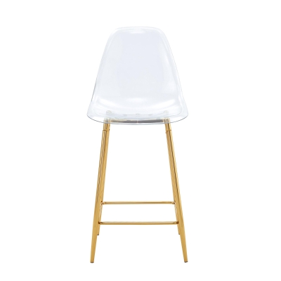 Lot de 4 tabourets de bar transparents, Doré