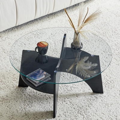 Table basse ronde, Transparent