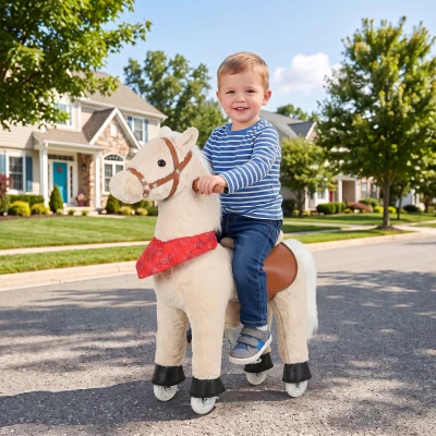 AIYAPLAY Cavallo cavalcabile per bambini 65 x 28 x 75 cm Marrone chiaro