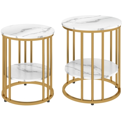 Coffee Table Set 45W x 45D x 55Hcm Gold Tone