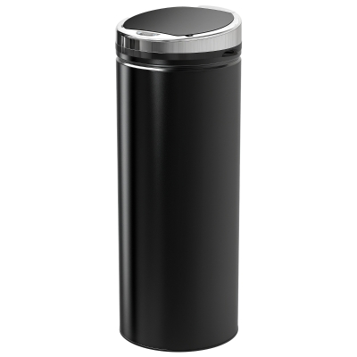 HOMCOM Poubelle Automatique 50L Acier Noir