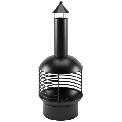 Outsunny Portable Chimney Fire Pit Outdoor Fireplace Black