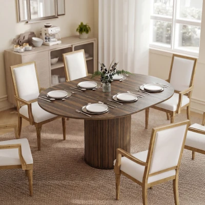 HOMCOM Tavolo da pranzo 150x110x75cm Noce