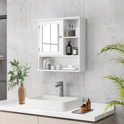 kleankin Armoire Murale Blanche MDF Salle de Bain
