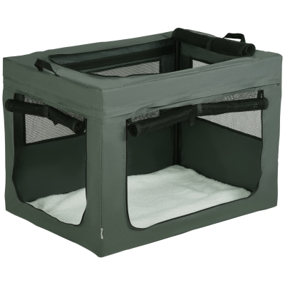 PawHut Sac Transport Animaux Pliable Maille 89,5cm Gris Noir
