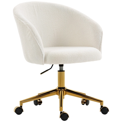 HOMCOM Chaise Bureau Ergonomique Pivotante Hauteur Réglable Crème