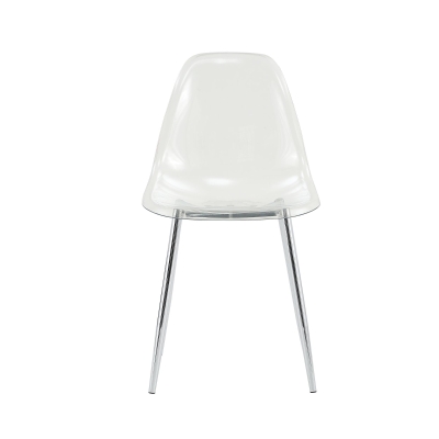 Lot de 4 chaises de salle à manger en plastique transparent, Transparent