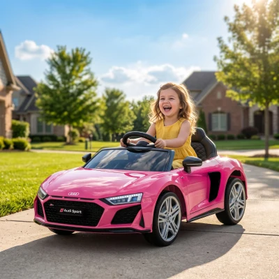 AIYAPLAY Macchina Elettrica per Bambini 3+ Anni Audi, Rosa