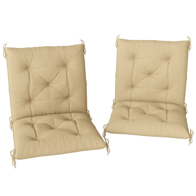 Outsunny Set of 2 Garden Chair Cushions Khaki 50x98cm
