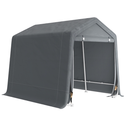 Outsunny Tenda Garage 2.4x2 m in Metallo e PE Grigio Scuro
