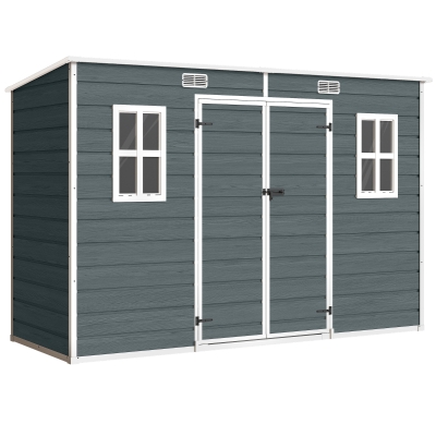 Outsunny Abri 3,2m² Métal Toit Monopente Porte Verrouillable