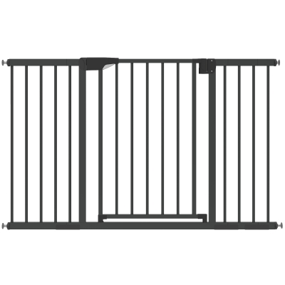 PawHut Barieră de siguranță pentru câini și bebeluși 76-130 cm cu extensie, fixare prin presiune fără găurire - alb