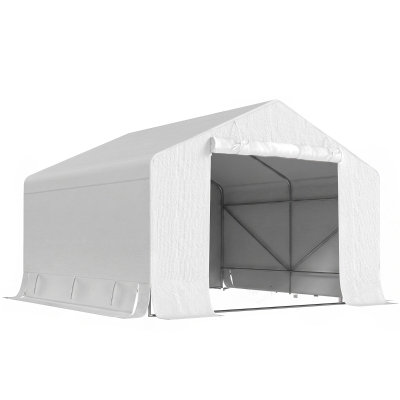 Outsunny Capanno Giardino Tenda Garage 3x3m Impermeabile Bianco