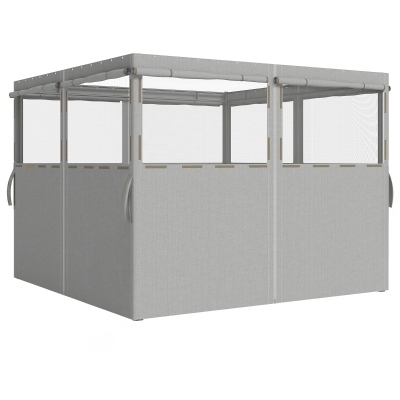 Outsunny 4 Paredes Laterales para Cenador 3x3 m Laterales de Carpa con 8 Ventanas Protección UV 30+ Impermeable Gris Claro