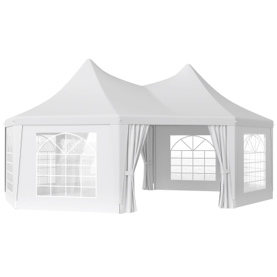 Outsunny Octagonal Marquee Gazebo 6.8x5m White