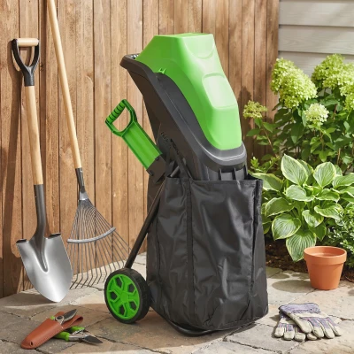 Outsunny Broyeur Végétaux 2500W Sac Collecte 45L Vert