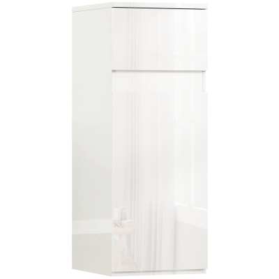 HOMCOM Mobile Bagno Sospeso con Cassetto e Mensola Vetro Bianco