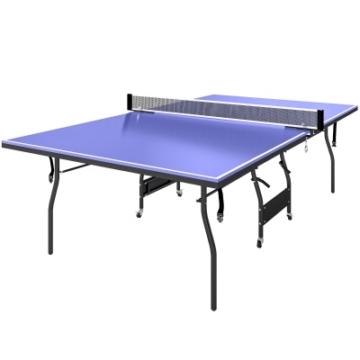 SPORTNOW Mesa de Ping Pong Dobrável Profissional com Rodas Inclui 2 Raquetes e 3 Bolas para Interior 274x152,5x76 cm Azul