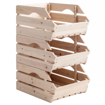 Outsunny Support Fruits Bois 3 Étages Amovibles 37,5x27x60cm