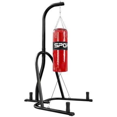 SPORTNOW Freestanding Boxing Stand with Heavy Bag Storage Red