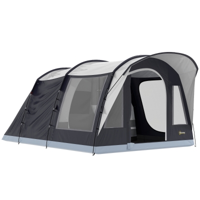 Cort Tunel de Camping Impermeabil pentru 4 Persoane, Albastru Marin